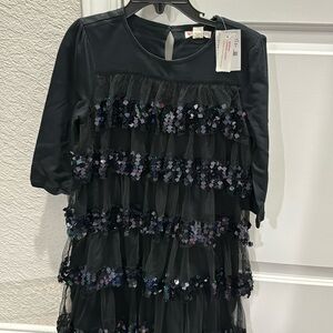 NWT JCrew Girls Navy Sequin Dress